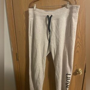 NWOT Calvin Klein Performance Cream Drawstring Joggers with Side Script Logo